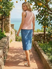 Roman Pink Sequin Tie Front Knit Vest - Image 3 of 4