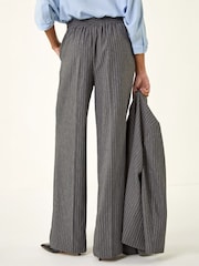 Roman Grey Stripe Wide Leg Trousers - Image 4 of 4
