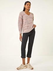 Roman Black Slim Leg Turn Up Stretch Jeans - Image 2 of 4