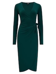 Зеленый - Трикотажное обживное платье миди Pour Moi Bryony - Изображение 3 из 4