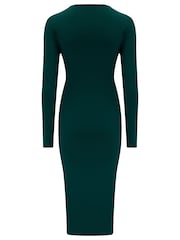 Зеленый - Трикотажное обживное платье миди Pour Moi Bryony - Изображение 4 из 4