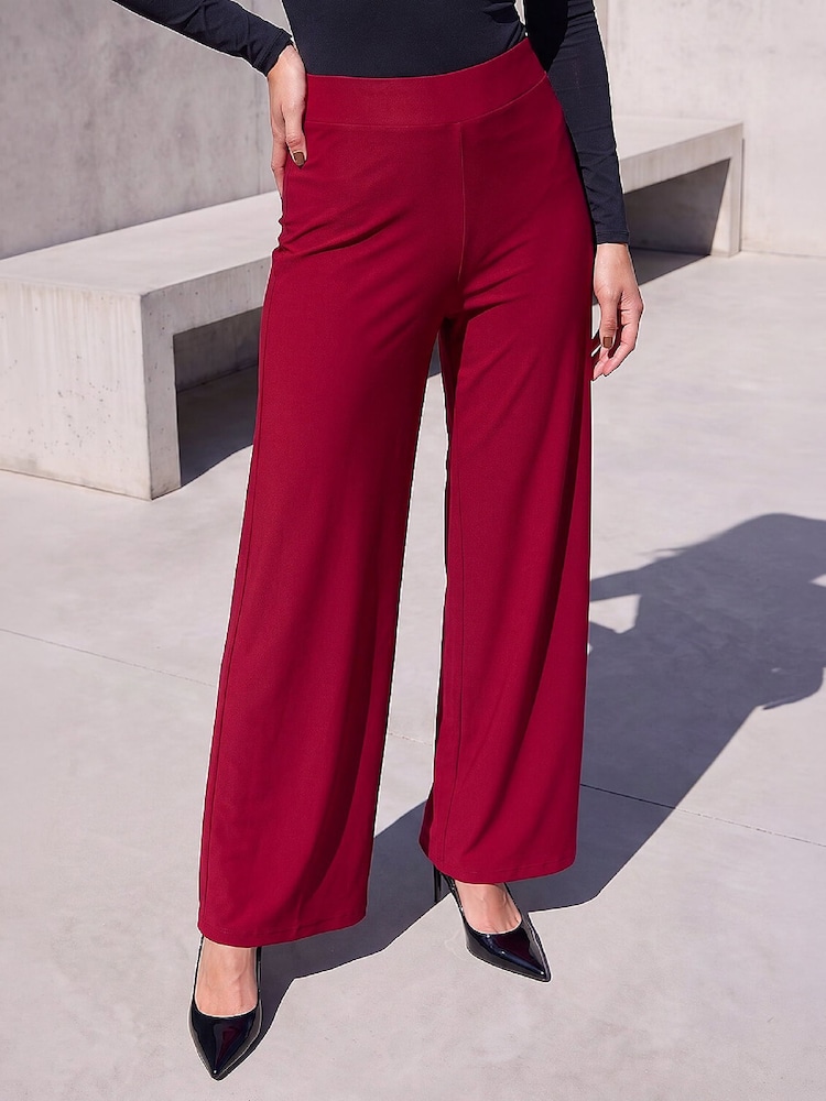 Roman Red Wide Leg Stretch Trousers - Image 2 of 4 Roman Red Wide Leg Stretch Trousers - Image 2 of 4