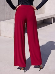Roman Red Wide Leg Stretch Trousers - Image 3 of 4