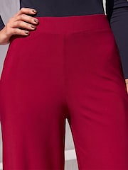 Roman Red Wide Leg Stretch Trousers - Image 4 of 4