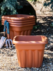 Wham Set of 5 Brown Garden Vista 33cm Plastic Square Planters - Image 1 of 3