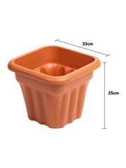 Wham Set of 5 Brown Garden Vista 33cm Plastic Square Planters - Image 3 of 3