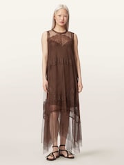 AllSaints Brown Clara Dress - Image 2 of 6