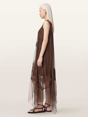 AllSaints Brown Clara Dress - Image 3 of 6