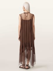 AllSaints Brown Clara Dress - Image 4 of 6