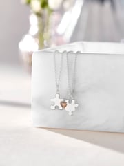 Beaverbrooks Sterling Silver Ladies & Childrens Jigsaw Necklace Set - Image 1 of 7