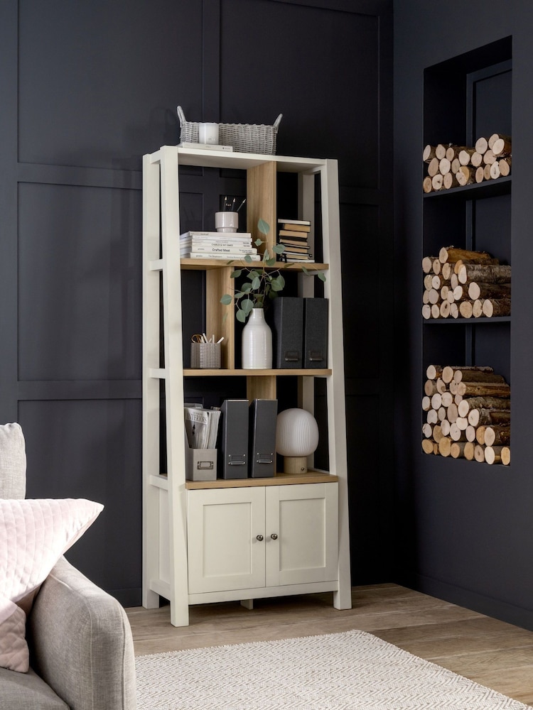 Cream Malvern Oak Effect Storage Ladder Shelf - Image 1 of 9