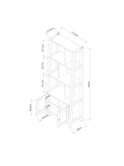 Cream Malvern Oak Effect Storage Ladder Shelf - Image 3 of 9