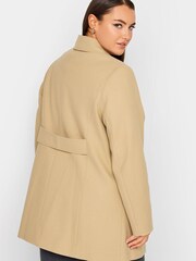 Yours Curve Natural Collared Peacoat - Image 3 of 4