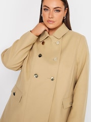 Yours Curve Natural Collared Peacoat - Image 4 of 4