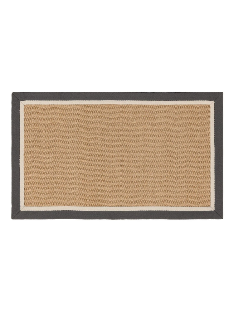 Asiatic Rugs Slate Cream Bordo Herringbone Doormat - Image 2 of 4 Asiatic Rugs Slate Cream Bordo Herringbone Doormat - Image 2 of 4
