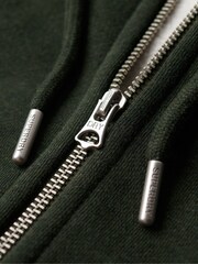 Оливково-зеленые - Худи на молнии с логотипом Superdry Essential - Image 6 of 6