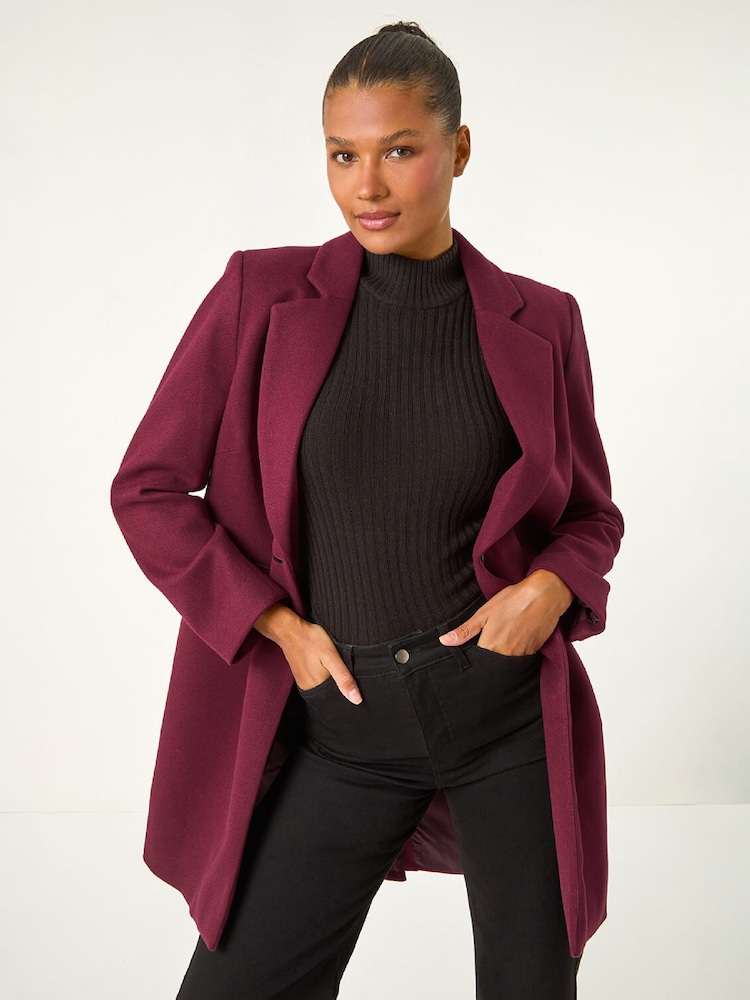Roman Purple Tailored Single Breasted Coat - Image 2 of 4