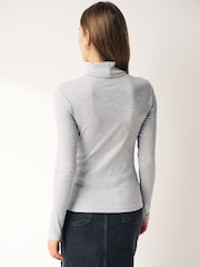 Black/ Grey Ribbed Roll Neck Tops 2 Pack - Image 5 of 9