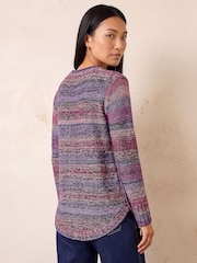 Roman Purple Spacedye Curved Hem Jumper - Image 4 of 4