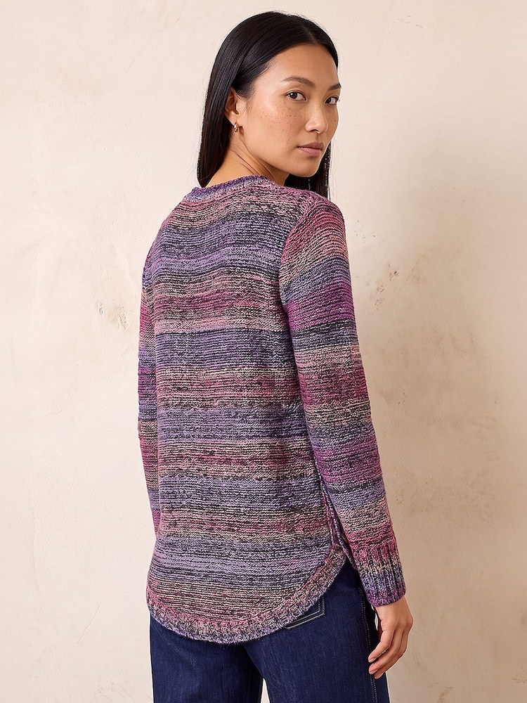 Roman Purple Spacedye Curved Hem Jumper - Image 4 of 4