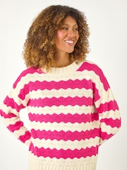 Roman Pink Wave Colour Block Knit Jumper - Image 4 of 4