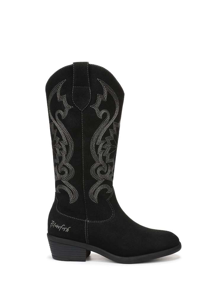Blowfish Malibu Black Stutter Regular Fit Western Boots - Image 1 of 7 Blowfish Malibu Black Stutter Regular Fit Western Boots - Image 1 of 7