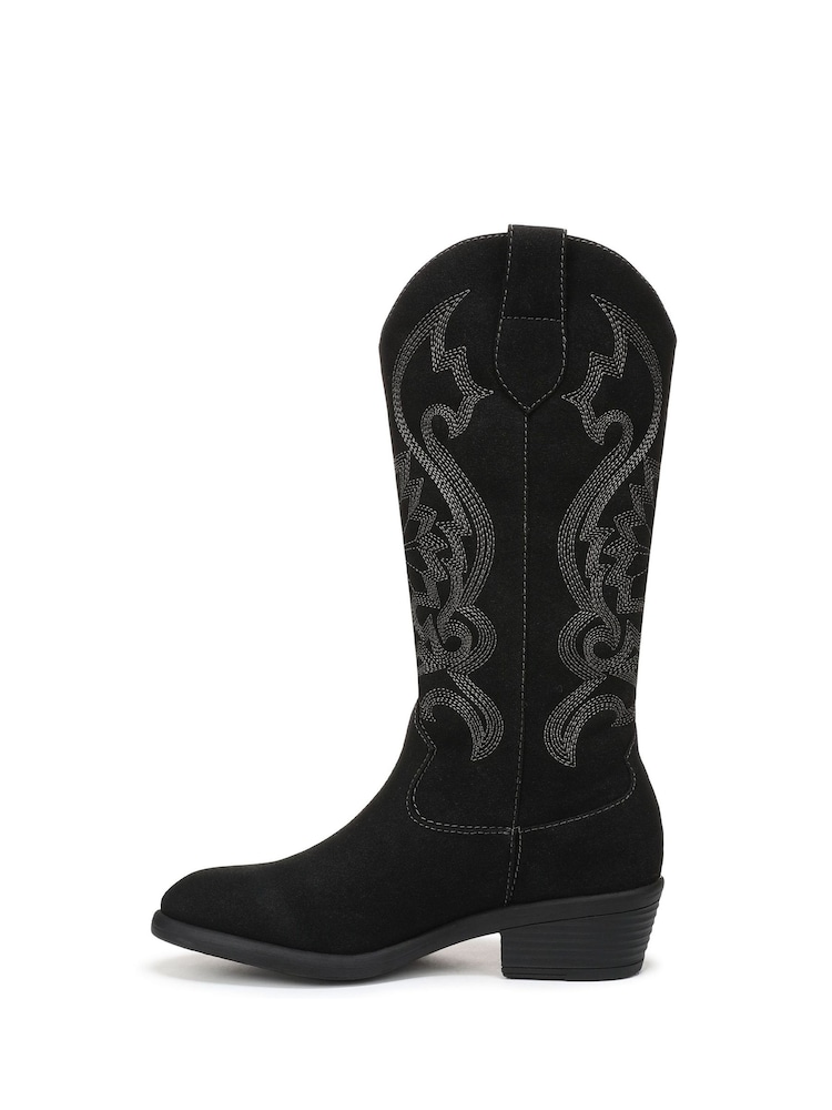 Blowfish Malibu Black Stutter Regular Fit Western Boots - Image 2 of 7 Blowfish Malibu Black Stutter Regular Fit Western Boots - Image 2 of 7