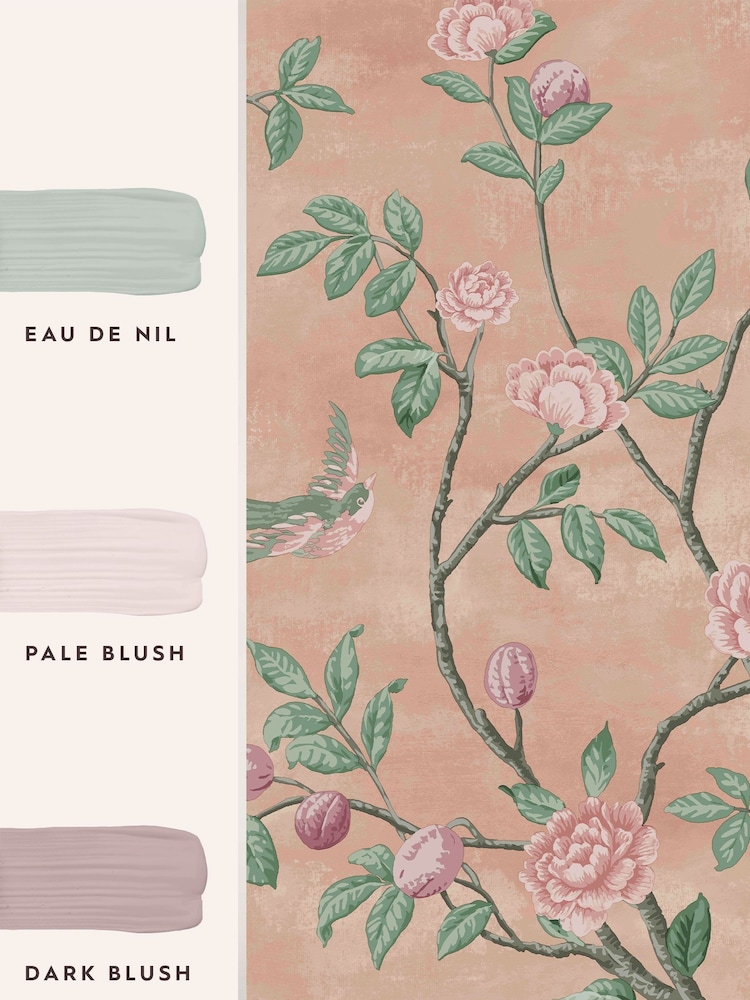 Laura Ashley Blush Eglantine 10M Wallpaper - Image 4 of 4