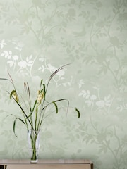 Laura Ashley Eau de Nil Eglantine Silhoutte 10M Wallpaper - Image 1 of 4