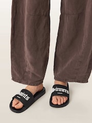 AllSaints Black Saint Sliders - Image 1 of 6