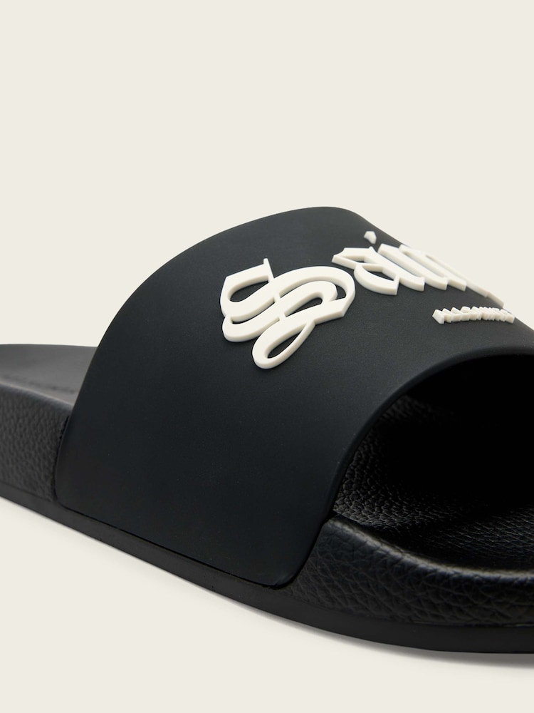 AllSaints Black Saint Sliders - Image 6 of 6