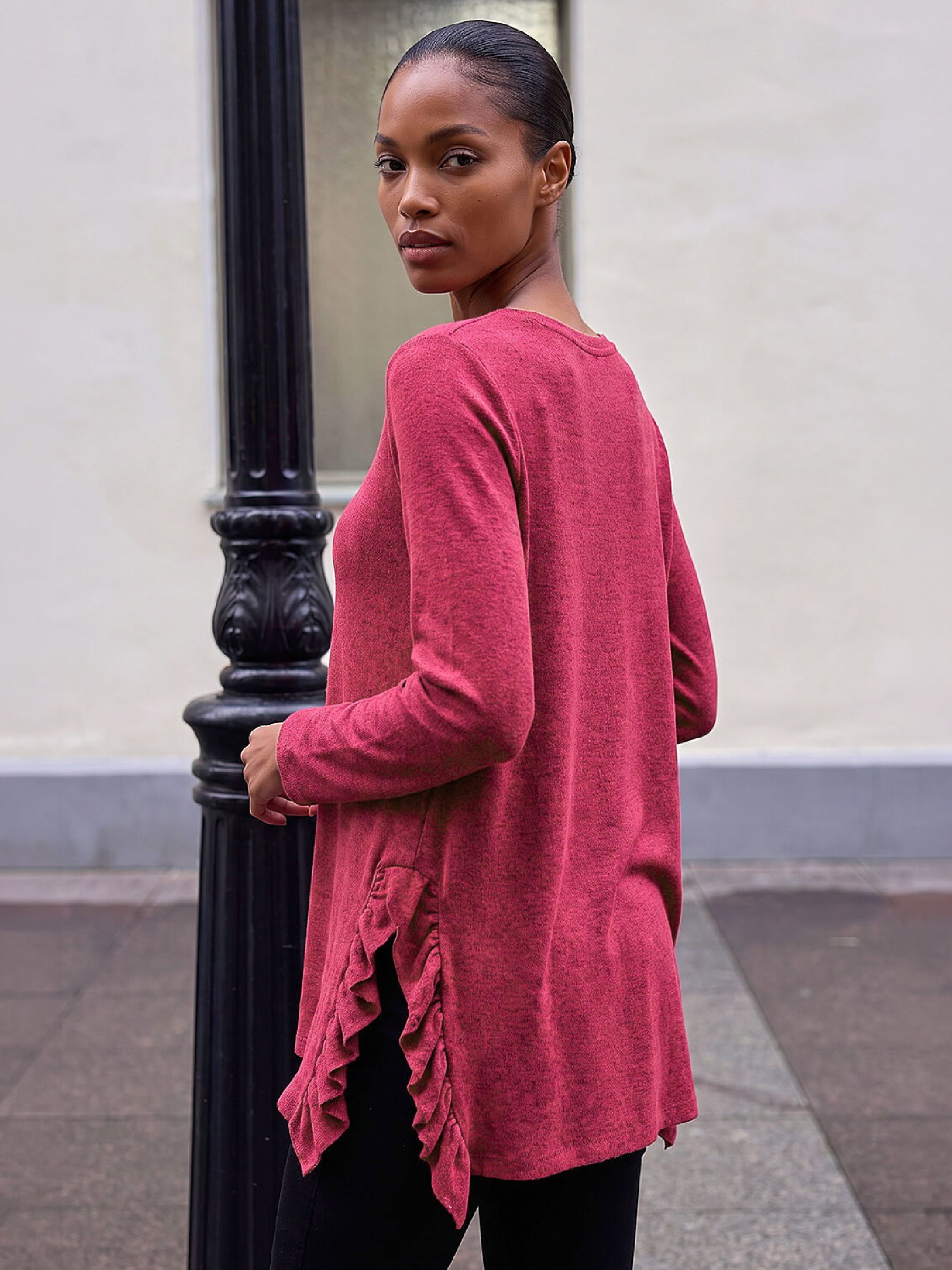 Buy Roman Pink Soft Touch Side Ruffle Top from Next USA