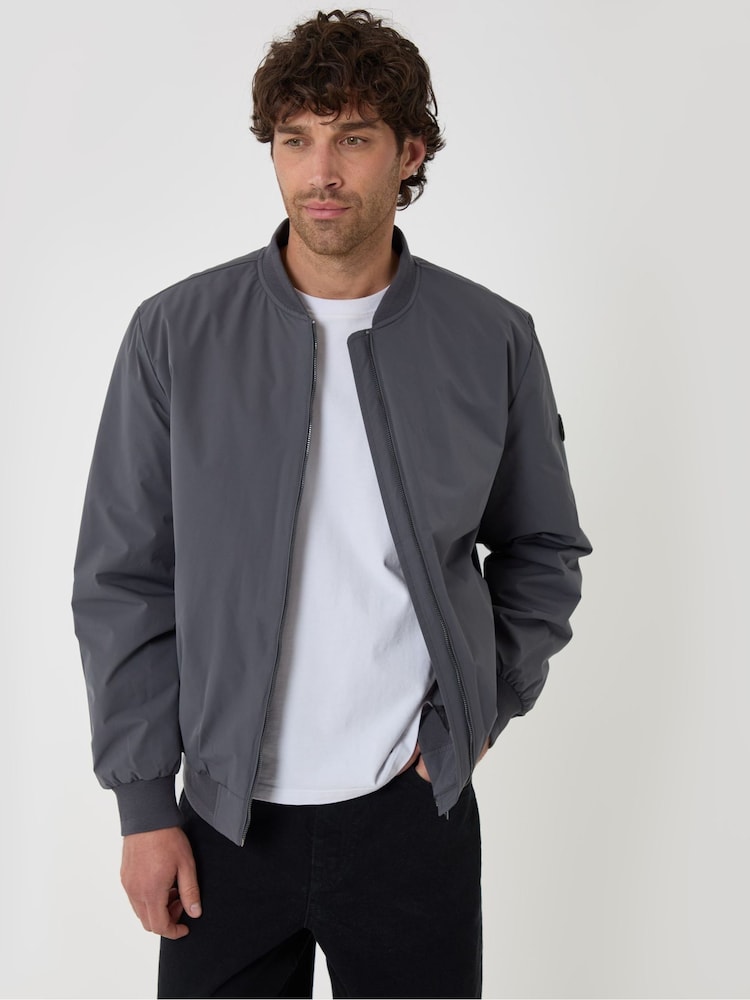 Threadbare Grey Showerproof Padded Bomber Jacket - Image 1 of 5