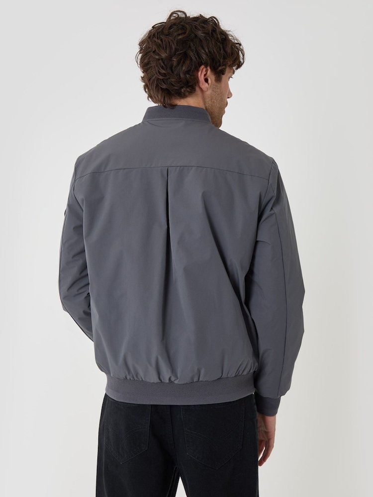 Threadbare Grey Showerproof Padded Bomber Jacket - Image 2 of 5