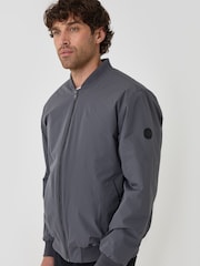 Threadbare Grey Showerproof Padded Bomber Jacket - Image 4 of 5