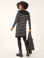 Roman Black Stripe Print Knitted Jumper Dress - Image 7 of 8