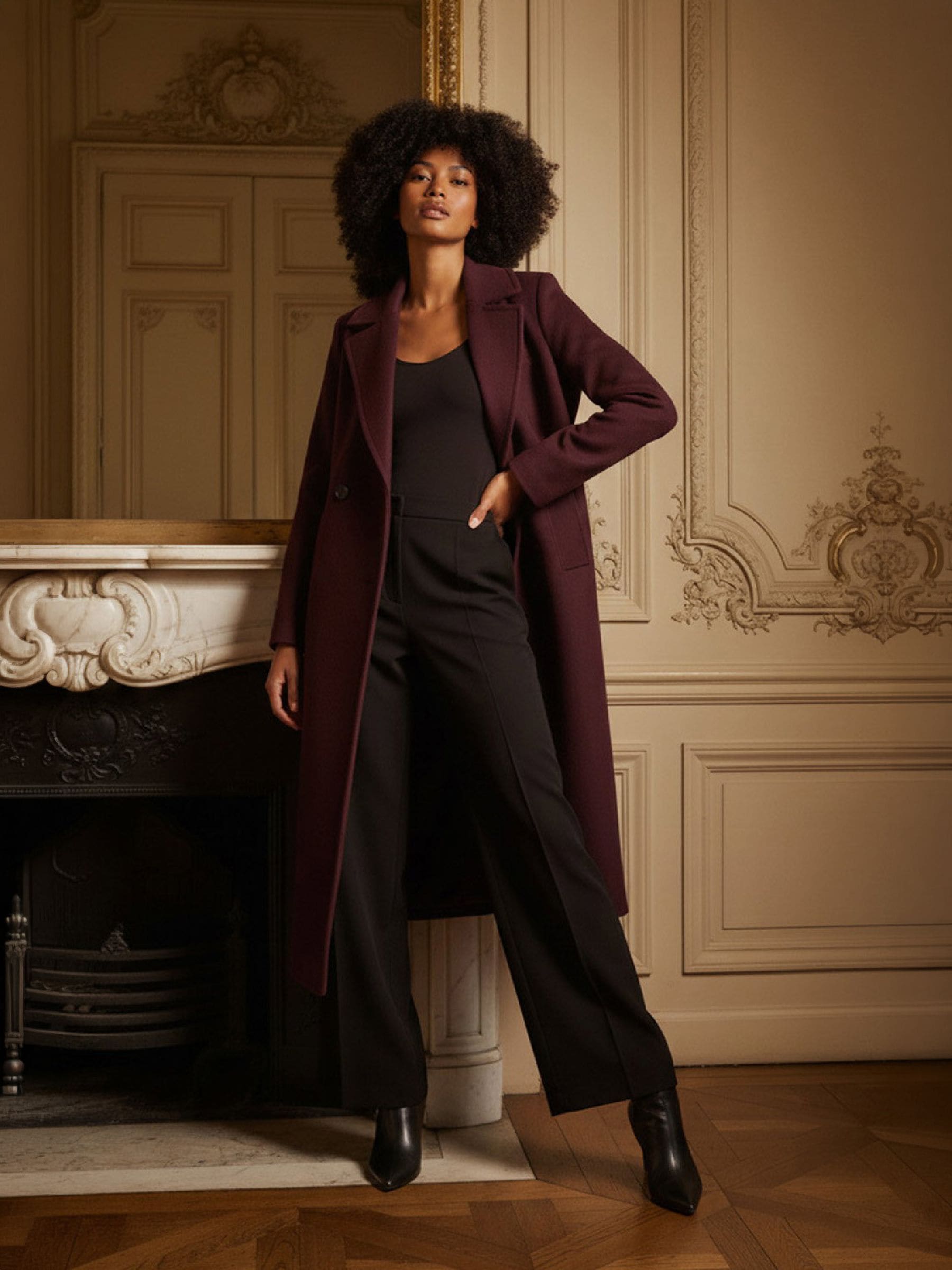 Roman Women's Red Textu Buttoned Boucle Coat - Image 3