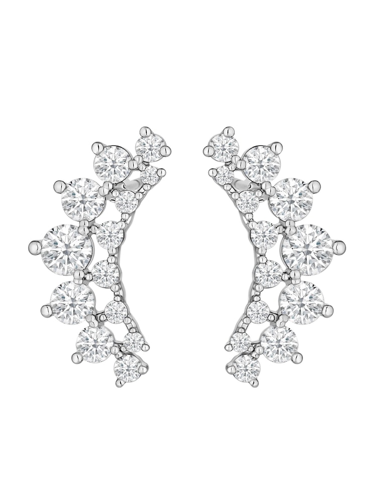 Mood Silver Tone Cubic Zirconia Ear Climber Earrings - Image 1 of 1