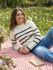 Roman White Stripe Knit Jumper - Image 1 of 4