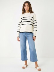 Roman White Stripe Knit Jumper - Image 2 of 4