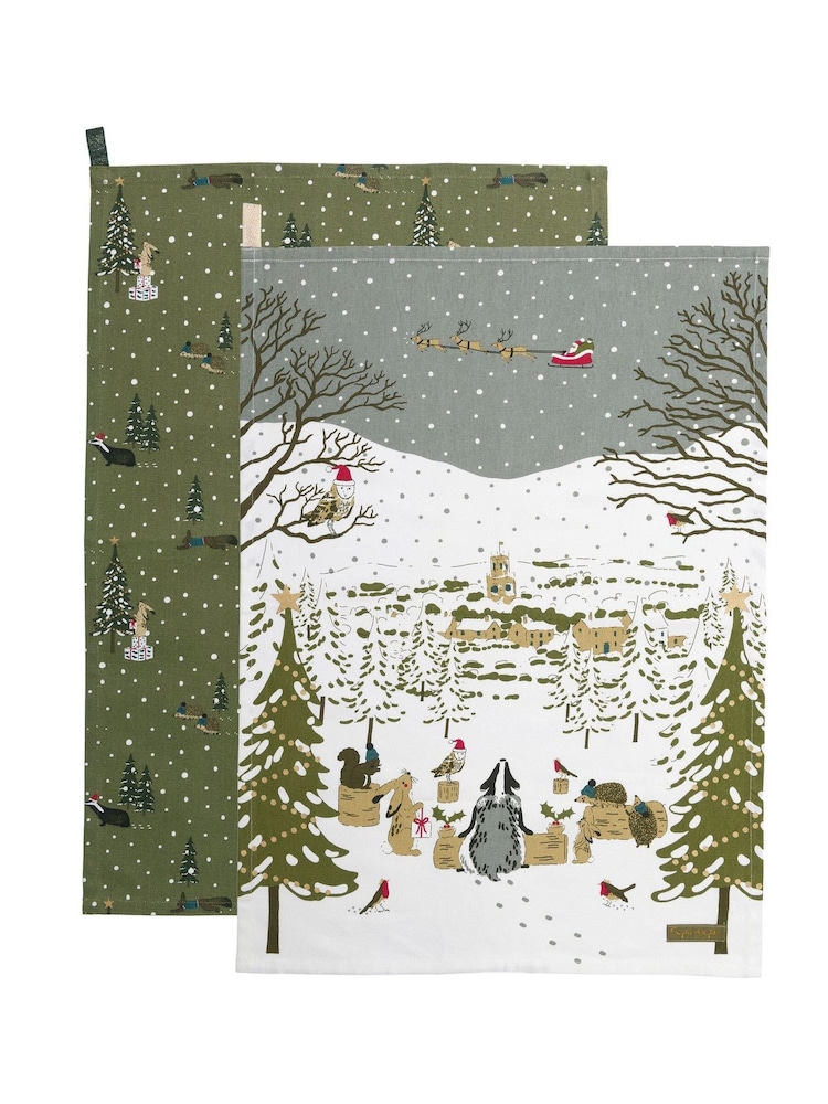 Sophie Allport Set of 2 Festive Forest Tea Towel - Bild 1 von 2 Sophie Allport Set of 2 Festive Forest Tea Towel - Bild 1 von 2