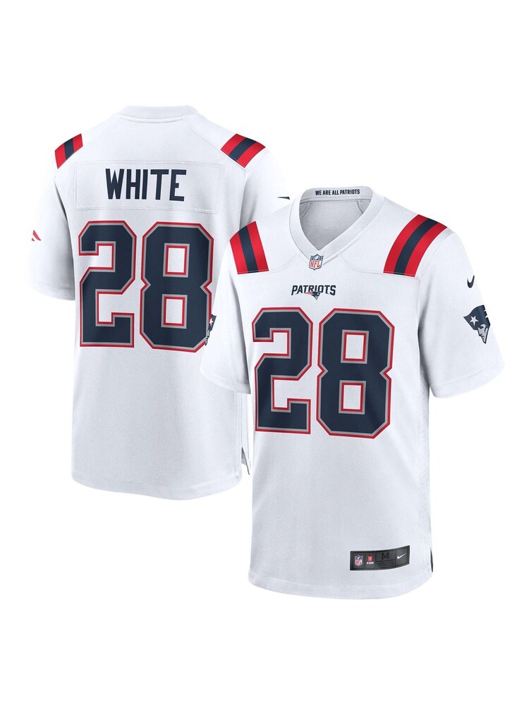 Nike White NFL New England Patriots Game Road Jersey - James White - Image 1 of 3