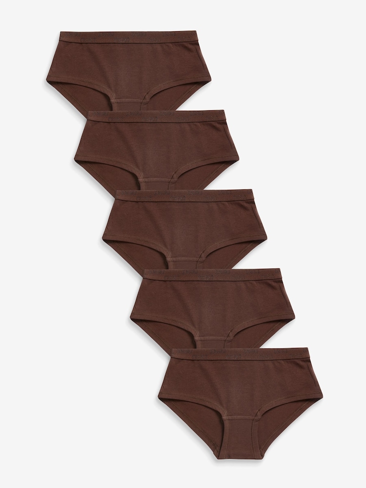 Truffle Brown 5 Pack Hipster Briefs (5-16yrs) - Image 1 of 3