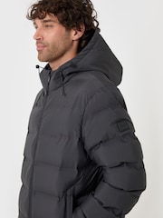 Threadbare Grey Wadded Hooded Jacket - Image 2 of 5