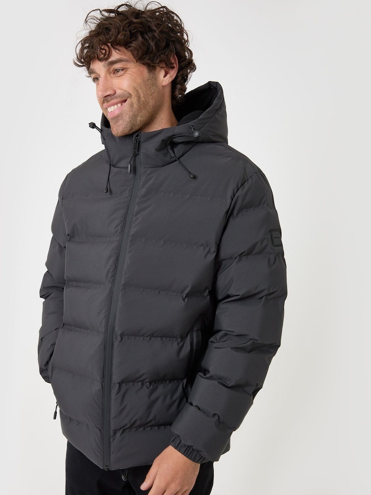 Threadbare Grey Wadded Hooded Jacket - Image 5 of 5 Threadbare Grey Wadded Hooded Jacket - Image 5 of 5