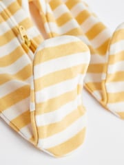 Yellow Baby Zip Sleepsuits 3 Pack (0mths-2yrs) - Image 8 of 8