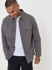 رمادي - Threadbare Cotton Patch Pocket Shacket - صورة 1 من 5