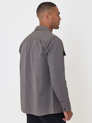 رمادي - Threadbare Cotton Patch Pocket Shacket - صورة 3 من 5