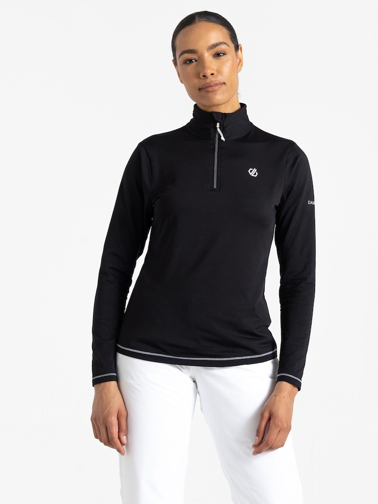 Dare 2b Black Lowline II Stretch Midlayer Fleece - Image 1 of 6 Dare 2b Black Lowline II Stretch Midlayer Fleece - Image 1 of 6