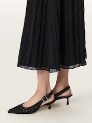 AllSaints Black Violet Slingbacks - Image 2 of 7